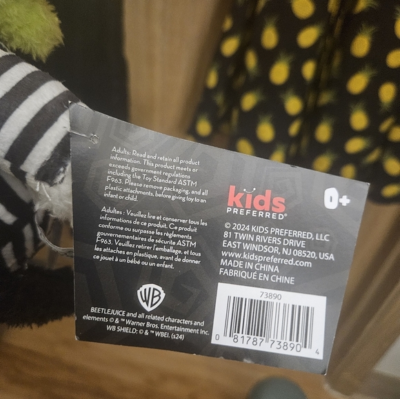 Kids Preferred Beetlejuice Plush Toy, Cuddle Plums Style — 2024 Warner Bros. - Picture 3 of 4
